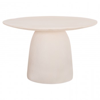 ΤΡΑΠΕΖΙ ΤΡΑΠΕΖΑΡΙΑΣ ΣΤΡΟΓΓΥΛΟ SEPPO HM18154.02 FIBER CEMENT ΛΕΥΚΟ--Φ119,5x75,5Υεκ.