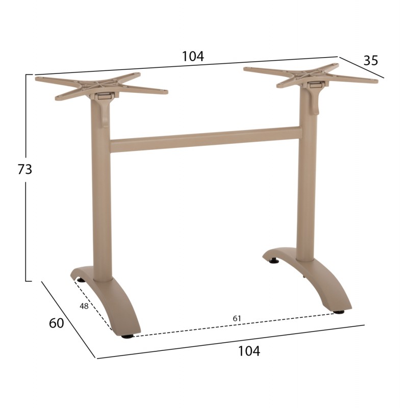 ΒΑΣΗ ΔΙΣΤΗΛΗ ΜΕ ΑΝΑΔΙΠΛΟΥΜΕΝΟΥΣ ΣΤΑΥΡΟΥΣ HM468.25 ΚΑΠΟΥΤΣΙΝΟ ΑΛΟΥΜΙΝΙΟ 104x60x73Υ