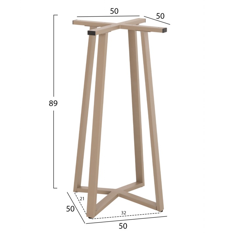 ΒΑΣΗ ΤΡΑΠΕΖΙΟΥ ΜΠΑΡ ΜΕΣΑΙΟΥ ΥΨΟΥΣ HM477.25 ΜΕΤΑΛΛΟ ΚΑΠΟΥΤΣΙΝΟ 50x50x89Υεκ.
