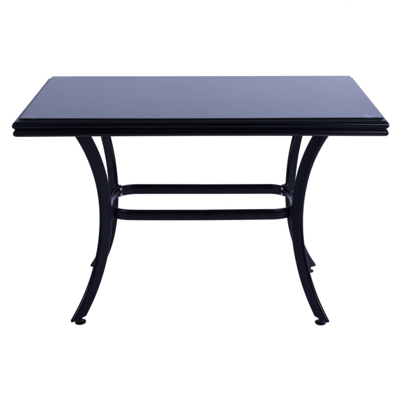 ΤΡΑΠΕΖΙ ΑΛΟΥΜΙΝΙΟΥ JAXEN HM5533.02 ΜΑΥΡΟ-ΓΥΑΛΙ ΑΣΦΑΛΕΙΑΣ&TEXTILENE 120x70x78Υεκ