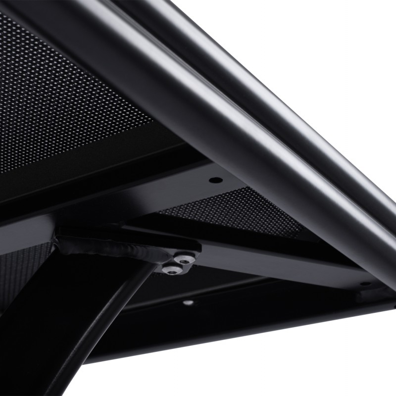 ΤΡΑΠΕΖΙ ΑΛΟΥΜΙΝΙΟΥ JAXEN HM5533.02 ΜΑΥΡΟ-ΓΥΑΛΙ ΑΣΦΑΛΕΙΑΣ&TEXTILENE 120x70x78Υεκ