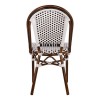 ΚΑΡΕΚΛΑ BISTRO ΑΛΟΥΜΙΝΙΟΥ BAMBOO LOOK ΜΕ ΛΕΥΚΟ-ΜΑΥΡΟ RATTAN HM5566.01 45x54x90Υεκ.