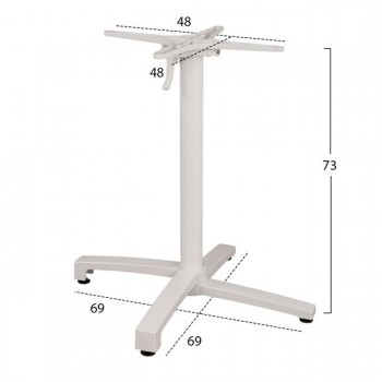 ΒΑΣΗ ΑΛΟΥΜΙΝΙΟΥ HM459.02 ΛΕΥΚΟ ΜΑΤ 69Χ69Χ73Υεκ. ΜΕ ΕΠΙΦΑΝΕΙΑ 48Χ48εκ.