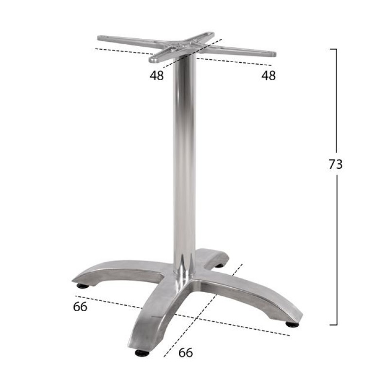 ΒΑΣΗ ΑΛΟΥΜΙΝΙΟΥ HM460.03 ΧΡΩΜΙΟΥ 66Χ66Χ72Υεκ. ΜΕ ΣΤΑΥΡΟ 48Χ48εκ.