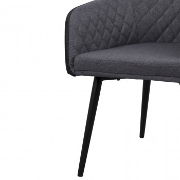 ΠΟΛΥΘΡΟΝΑΚΙ CHARLES HM8522.01 ΜΕ ΥΦΑΣΜΑ ΣΚΟΥΡΟ ΓΚΡΙ PU ΜΑΥΡΟ 57x63x83Υ εκ.