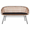 ΠΑΓΚΑΚΙ ΜΕΤΑΛΛΙΚΟ ALLEGRA HM5692 ΜΕ WICKER ΜΑΥΡΟ-ΜΠΕΖ 124x57x77Υ εκ.