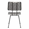 ΚΑΡΕΚΛΑ ΜΕΤΑΛΛΙΚΗ ALLEGRA HM5693 ΜΕ WICKER ΜΑΥΡΟ-ΛΕΥΚΟ 46x56x88Υ εκ.