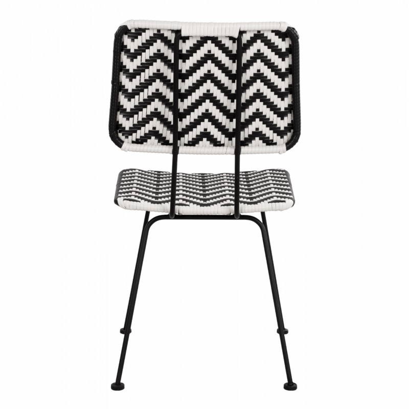 ΚΑΡΕΚΛΑ ΜΕΤΑΛΛΙΚΗ ALLEGRA HM5693 ΜΕ WICKER ΜΑΥΡΟ-ΛΕΥΚΟ 46x56x88Υ εκ.