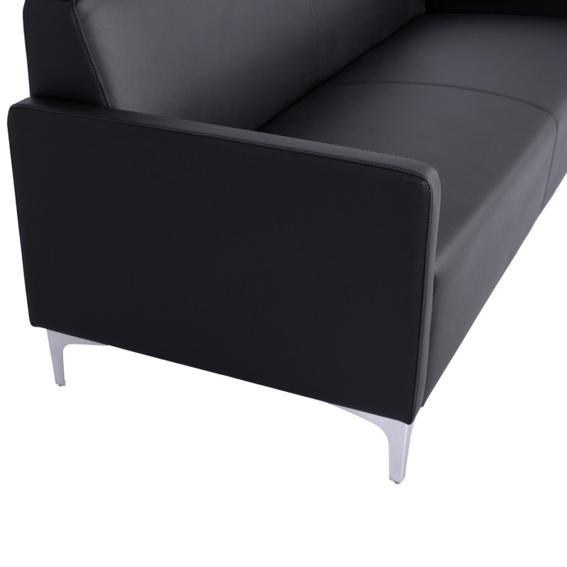 ΚΑΝΑΠΕΣ 3ΘΕΣΙΟΣ NELLIE HM3159.31 ΜΕ ΜΑΥΡΟ PU 163x71x71Υ εκ.