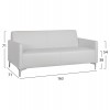 ΚΑΝΑΠΕΣ 3ΘΕΣΙΟΣ NELLIE HM3159.32 ΜΕ ΛΕΥΚΟ PU 163x71x71Υ εκ.