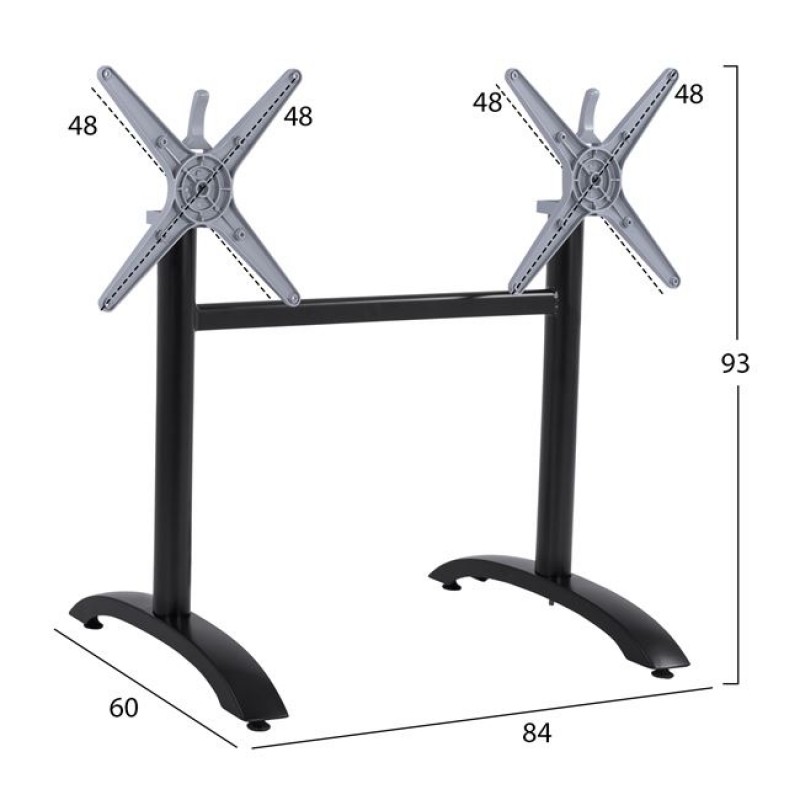 ΒΑΣΗ ΑΛΟΥΜΙΝΙΟΥ ΔΙΣΤΗΛΗ HM468.01 ΜΑΥΡΟ ΜΑΤ 78X59,5X73Υ εκ.