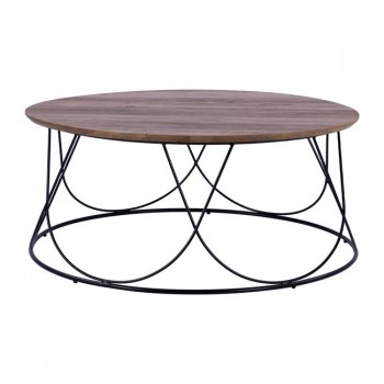 ΤΡΑΠΕΖΑΚΙ ΣΑΛΟΝΙΟΥ ZENA HM8690 MDF TOP ΜΕ ΜΕΤΑΛΛΙΚΟ ΜΑΥΡΟ ΣΚΕΛΕΤΟ Φ90Χ40Υ εκ.