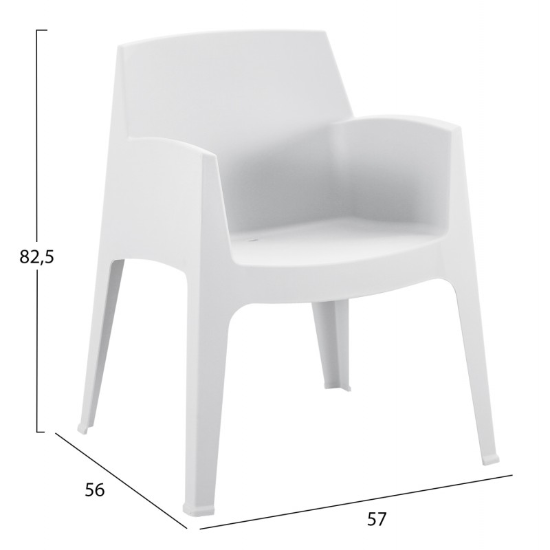 ΣΕΤ LOUNGE ΠΟΛΥΠΡΟΠΥΛΕΝΙΟΥ SLEEK HM21267.01 ΤΡΑΠΕΖΑΚΙ & 2 ΠΟΛΥΘΡΟΝΕΣ-ΛΕΥΚΟ