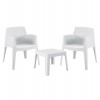 ΣΕΤ LOUNGE ΠΟΛΥΠΡΟΠΥΛΕΝΙΟΥ SLEEK HM21267.01 ΤΡΑΠΕΖΑΚΙ & 2 ΠΟΛΥΘΡΟΝΕΣ-ΛΕΥΚΟ