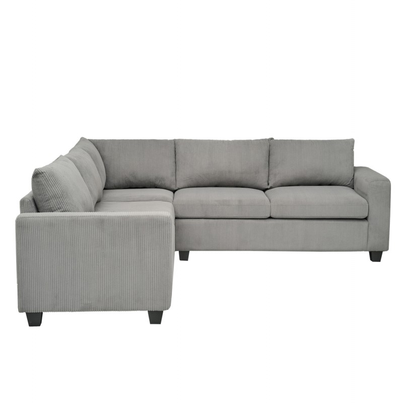 ΓΩΝΙΑΚΟΣ ΚΑΝΑΠΕΣ CALDER HM3286.01 ΓΚΡΙ ΥΦΑΣΜΑ 254x254x90(κάθισμα)x91Υεκ.