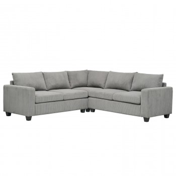 ΓΩΝΙΑΚΟΣ ΚΑΝΑΠΕΣ CALDER HM3286.01 ΓΚΡΙ ΥΦΑΣΜΑ 254x254x90(κάθισμα)x91Υεκ.