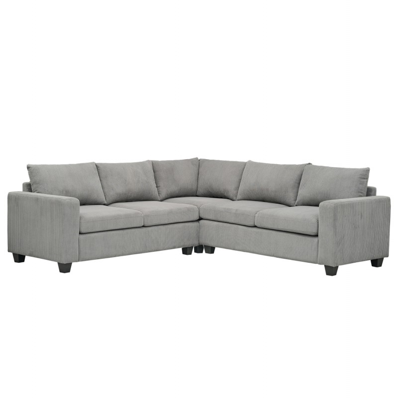 ΓΩΝΙΑΚΟΣ ΚΑΝΑΠΕΣ CALDER HM3286.01 ΓΚΡΙ ΥΦΑΣΜΑ 254x254x90(κάθισμα)x91Υεκ.
