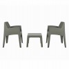 ΣΕΤ 3ΤΜΧ ΠΟΛΥΠΡΟΠΥΛΕΝΙΟΥ SLEEK HM21267.05 ΤΡΑΠΕΖΑΚΙ & 2 ΠΟΛΥΘΡΟΝΕΣ-DARK OLIVE GREEN