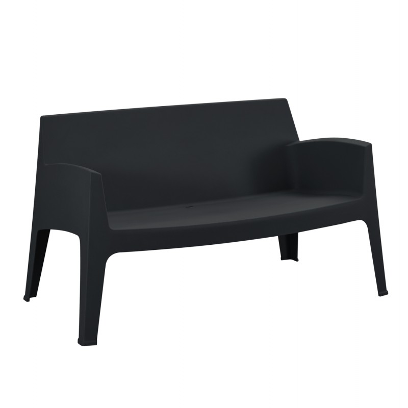 ΚΑΝΑΠΕΣ 2-ΘΕΣΙΟΣ ΠΟΛΥΠΡΟΠΥΛΕΝΙΟΥ SLEEK HM6366.02 ΧΡΩΜΑ ΜΑΥΡΟ 118x48,5x73Υεκ.
