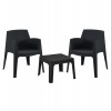 ΣΕΤ 3ΤΜΧ ΠΟΛΥΠΡΟΠΥΛΕΝΙΟΥ SLEEK HM21267.02 ΤΡΑΠΕΖΑΚΙ & 2 ΠΟΛΥΘΡΟΝΕΣ-ΜΑΥΡΟ