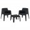 ΣΕΤ 3ΤΜΧ ΠΟΛΥΠΡΟΠΥΛΕΝΙΟΥ SLEEK HM21267.02 ΤΡΑΠΕΖΑΚΙ & 2 ΠΟΛΥΘΡΟΝΕΣ-ΜΑΥΡΟ