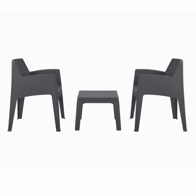 ΣΕΤ 3ΤΜΧ ΠΟΛΥΠΡΟΠΥΛΕΝΙΟΥ SLEEK HM21267.10 ΤΡΑΠΕΖΑΚΙ & 2 ΠΟΛΥΘΡΟΝΕΣ-ΓΚΡΙ