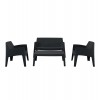 ΣΕΤ ΣΑΛΟΝΙ ΕΞ.ΧΩΡΟΥ 4ΤΜΧ SLEEK HM21268.02 ΜΑΥΡΟ ΠΟΛΥΠΡΟΠΥΛΕΝΙΟ