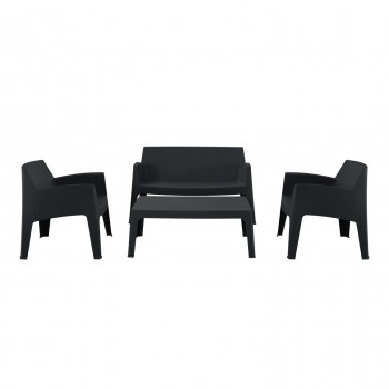 ΣΕΤ ΣΑΛΟΝΙ ΕΞ.ΧΩΡΟΥ 4ΤΜΧ SLEEK HM21268.02 ΜΑΥΡΟ ΠΟΛΥΠΡΟΠΥΛΕΝΙΟ