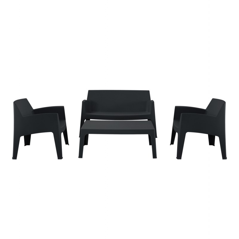 ΣΕΤ ΣΑΛΟΝΙ ΕΞ.ΧΩΡΟΥ 4ΤΜΧ SLEEK HM21268.02 ΜΑΥΡΟ ΠΟΛΥΠΡΟΠΥΛΕΝΙΟ