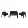 ΣΕΤ ΣΑΛΟΝΙ ΕΞ.ΧΩΡΟΥ 4ΤΜΧ SLEEK HM21268.02 ΜΑΥΡΟ ΠΟΛΥΠΡΟΠΥΛΕΝΙΟ