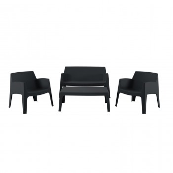 ΣΕΤ ΣΑΛΟΝΙ ΕΞ.ΧΩΡΟΥ 4ΤΜΧ SLEEK HM21268.02 ΜΑΥΡΟ ΠΟΛΥΠΡΟΠΥΛΕΝΙΟ