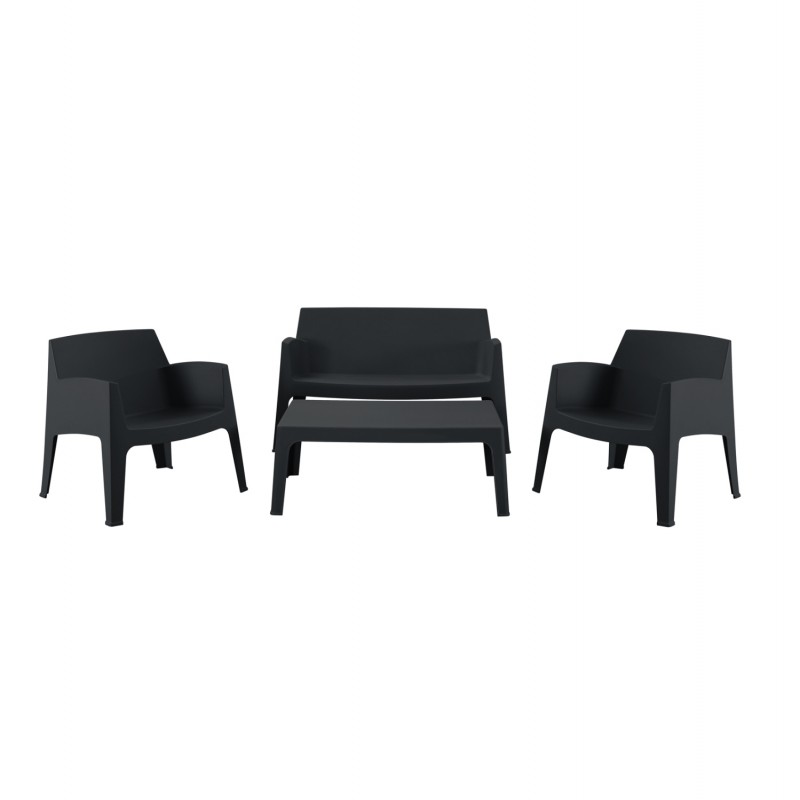 ΣΕΤ ΣΑΛΟΝΙ ΕΞ.ΧΩΡΟΥ 4ΤΜΧ SLEEK HM21268.02 ΜΑΥΡΟ ΠΟΛΥΠΡΟΠΥΛΕΝΙΟ