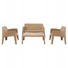 ΣΕΤ ΣΑΛΟΝΙ ΕΞ.ΧΩΡΟΥ 4ΤΜΧ SLEEK HM21268.03 ΚΑΠΟΥΤΣΙΝΟ ΠΟΛΥΠΡΟΠΥΛΕΝΙΟ