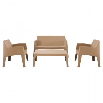 ΣΕΤ ΣΑΛΟΝΙ ΕΞ.ΧΩΡΟΥ 4ΤΜΧ SLEEK HM21268.03 ΚΑΠΟΥΤΣΙΝΟ ΠΟΛΥΠΡΟΠΥΛΕΝΙΟ