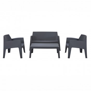 ΣΕΤ ΣΑΛΟΝΙ ΕΞ.ΧΩΡΟΥ 4ΤΜΧ SLEEK HM21268.10 ΓΚΡΙ ΠΟΛΥΠΡΟΠΥΛΕΝΙΟ