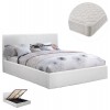 ΚΡΕΒΑΤΙ ΔΙΠΛΟ & ΣΤΡΩΜΑ BOBBI HM21271.01 ΛΕΥΚΟ PU ΜΕ ΑΠΟΘ.ΧΩΡΟ--ΓΙΑ 150x200εκ
