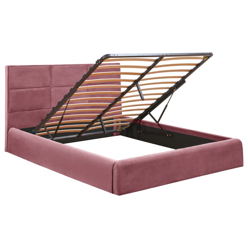 ΚΡΕΒΑΤΙ ΔΙΠΛΟ & ΣΤΡΩΜΑ BRILEY HM21272.02 ΣΑΠΙΟ ΜΗΛΟ ΒΕΛΟΥΔΟ ΜΕ ΑΠΟΘ.ΧΩΡΟ--ΓΙΑ 160x200εκ