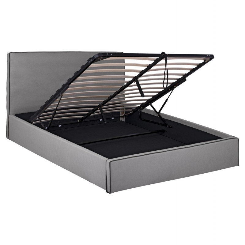 ΚΡΕΒΑΤΙ ΔΙΠΛΟ & ΣΤΡΩΜΑ ALLIE HM21273.01 ΓΚΡΙ ΥΦΑΣΜΑ ΜΕ ΑΠΟΘ.ΧΩΡΟ--ΓΙΑ 160x200 εκ.