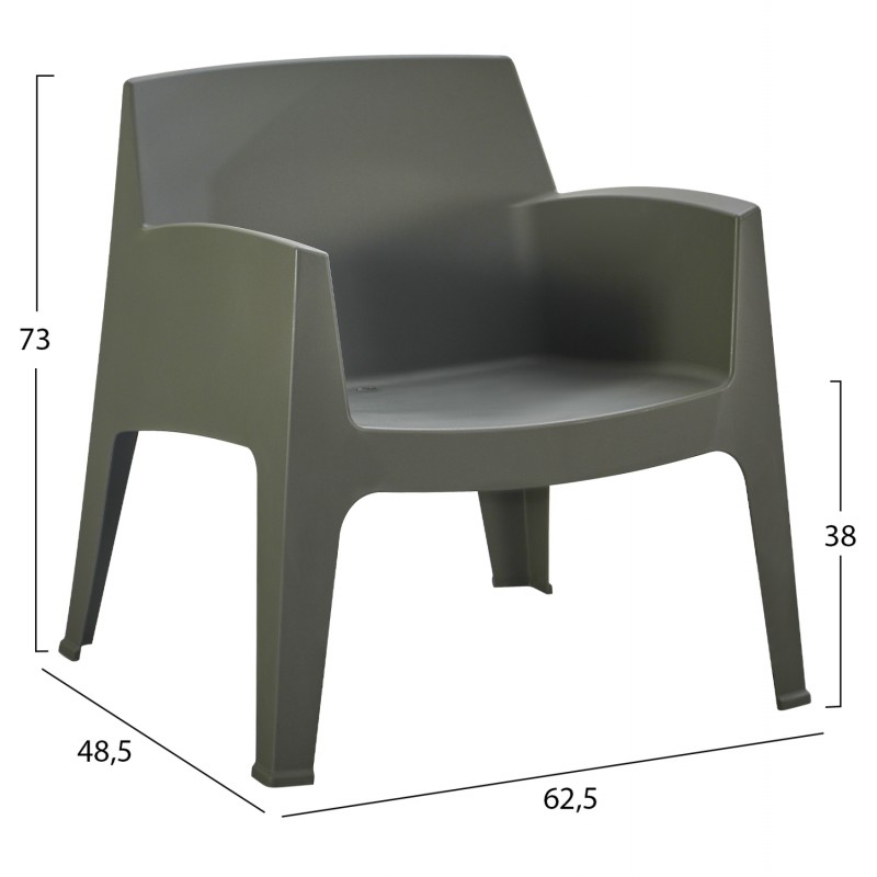 ΠΟΛΥΘΡΟΝΑ ΠΟΛΥΠΡΟΠΥΛΕΝΙΟΥ LOUNGE SLEEK HM6365.05 DARK OLIVE GREEN 62,5x48,5x73Υεκ.