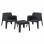 ΣΕΤ LOUNGE 3ΤΜΧ SLEEK HM21274.02 ΜΑΥΡΟ ΠΟΛΥΠΡΟΠΥΛΕΝΙΟ