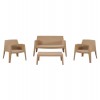 ΣΕΤ LOUNGE 4ΤΜΧ SLEEK HM21275.03 ΚΑΠΟΥΤΣΙΝΟ ΠΟΛΥΠΡΟΠΥΛΕΝΙΟ