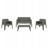 ΣΕΤ LOUNGE 4ΤΜΧ SLEEK HM21275.05 DARK OLIVE GREEN ΠΟΛΥΠΡΟΠΥΛΕΝΙΟ