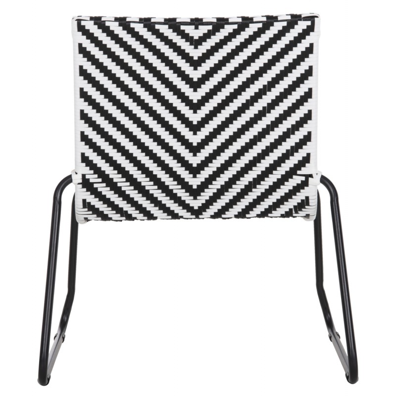 ΜΕΤΑΛΛΙΚΗ ΚΑΡΕΚΛΑ PONY HM6082 ΜΑΥΡΟ & ΑΣΠΡΟ ΣΥΝΘ.RATTAN 66x68x75Υεκ.