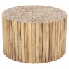 ΤΡΑΠΕΖΙ ΣΑΛΟΝΙΟΥ ΣΤΡΟΓΓΥΛΟ COOTER HM9863 ΚΛΑΔΙΑ TEAK-ΦΥΣΙΚΟ Φ80x50Υεκ.