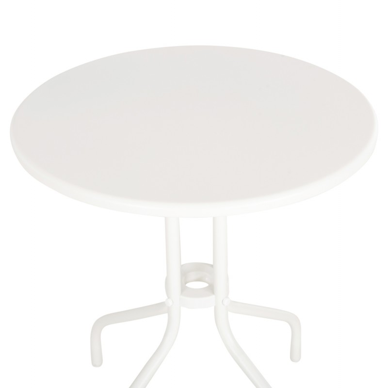 ΤΡΑΠΕΖΙ ΕΞ.ΧΩΡΟΥ ΣΤΡΟΓΓΥΛΟ LINO HM5973.02 ΜΕΤΑΛΛΙΚΟ ΛΕΥΚΟ Φ60x70Υεκ.