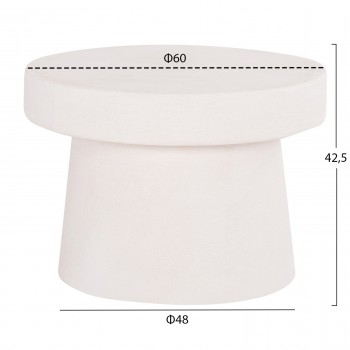 ΤΡΑΠΕΖΙ ΣΑΛΟΝΙΟΥ ΣΤΡΟΓΓΥΛΟ ΣΕΙΡΑ SANTORINI HM18051 MDF ΣΕ ΥΠΟΛΕΥΚΟ ΧΡΩΜΑ Φ60x42,5Υεκ.