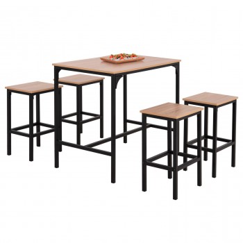 ΣΕΤ ΤΡΑΠΕΖΑΡΙΑ ΜΠΑΡ 5ΤΜΧ BOXY HM9882.01 ΜΑΥΡΟ ΜΕΤΑΛΛΟ-ΜΕΛΑΜΙΝΗ ΣΕ SONAMA