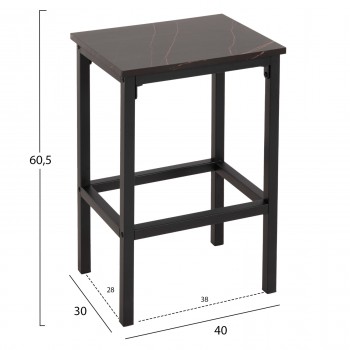 ΣΕΤ ΤΡΑΠΕΖΑΡΙΑ ΜΠΑΡ 5ΤΜΧ BOXY HM9882.13 ΜΑΥΡΟ ΜΕΤΑΛΛΟ-ΜΕΛΑΜΙΝΗ ΜΑΥΡΟ ΜΑΡΜΑΡΟ