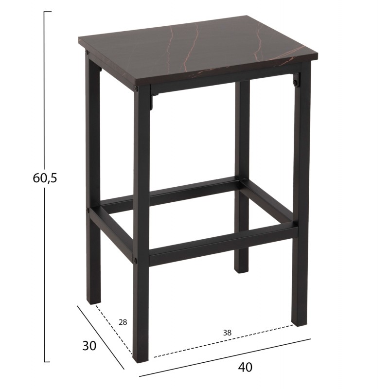 ΣΕΤ ΤΡΑΠΕΖΑΡΙΑ ΜΠΑΡ 5ΤΜΧ BOXY HM9882.13 ΜΑΥΡΟ ΜΕΤΑΛΛΟ-ΜΕΛΑΜΙΝΗ ΜΑΥΡΟ ΜΑΡΜΑΡΟ