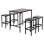 ΣΕΤ ΤΡΑΠΕΖΑΡΙΑ ΜΠΑΡ 5ΤΜΧ BOXY HM9882.13 ΜΑΥΡΟ ΜΕΤΑΛΛΟ-ΜΕΛΑΜΙΝΗ ΜΑΥΡΟ ΜΑΡΜΑΡΟ